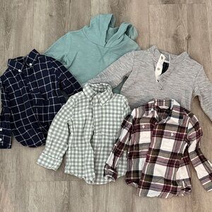 Janie and Jack Plaid and Solid Button Down Shirts